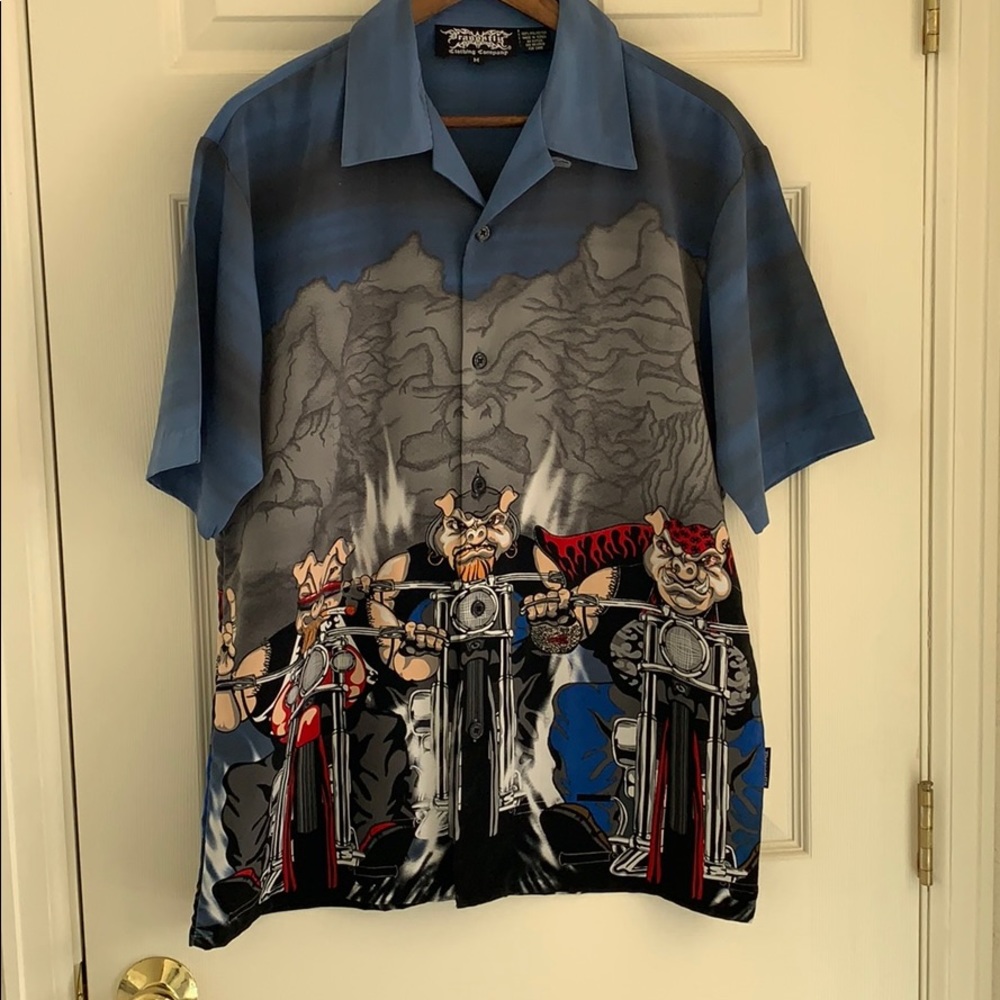 Biker button down casual shirt